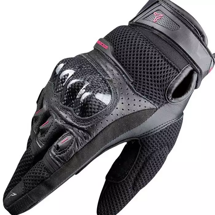 Nordcode Air Tech-r Gloves EN 13594 black/red+leather - Image 3