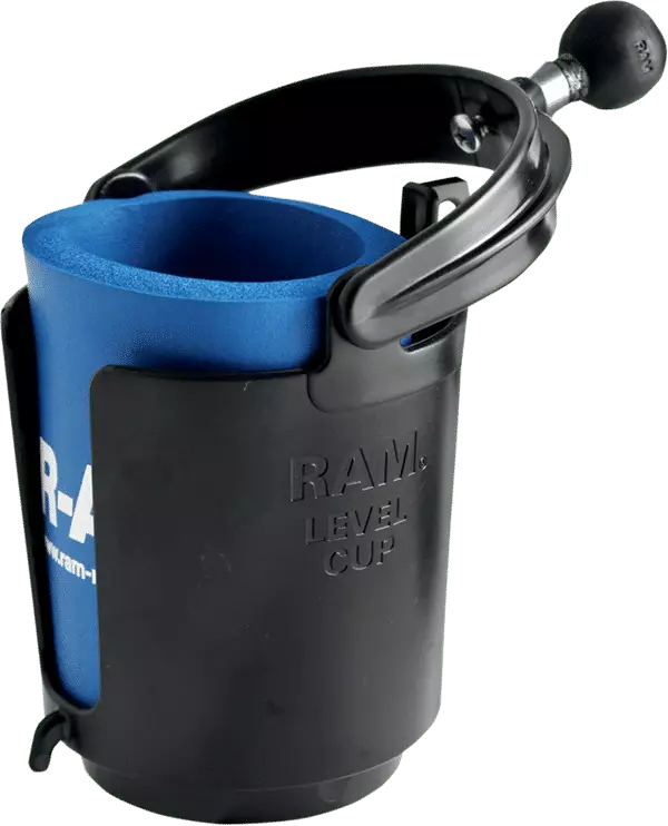 RAM MOUNTS BALL W/CUP HOLDER Self-Leveling Cup Holder and Cozy with 1