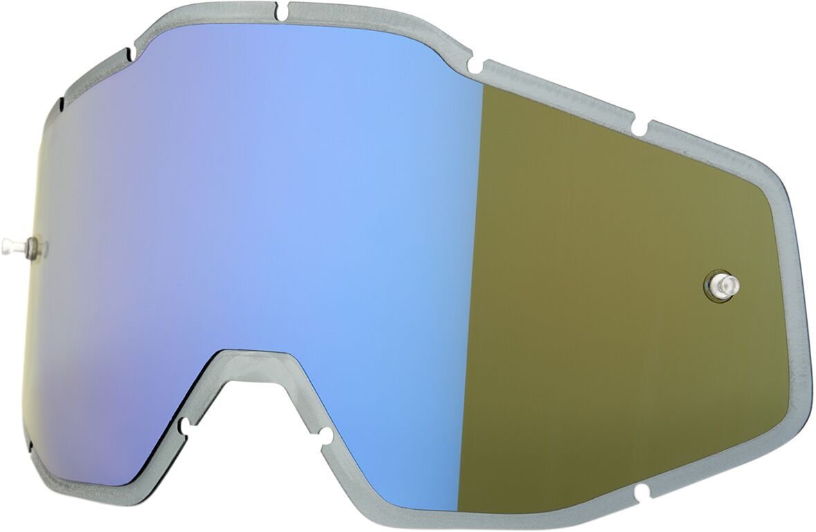 MIRROR BLUE/SMOKE ANTI-FOG INJECTED REPLACEMENT LENS FOR 100% GOGGLES